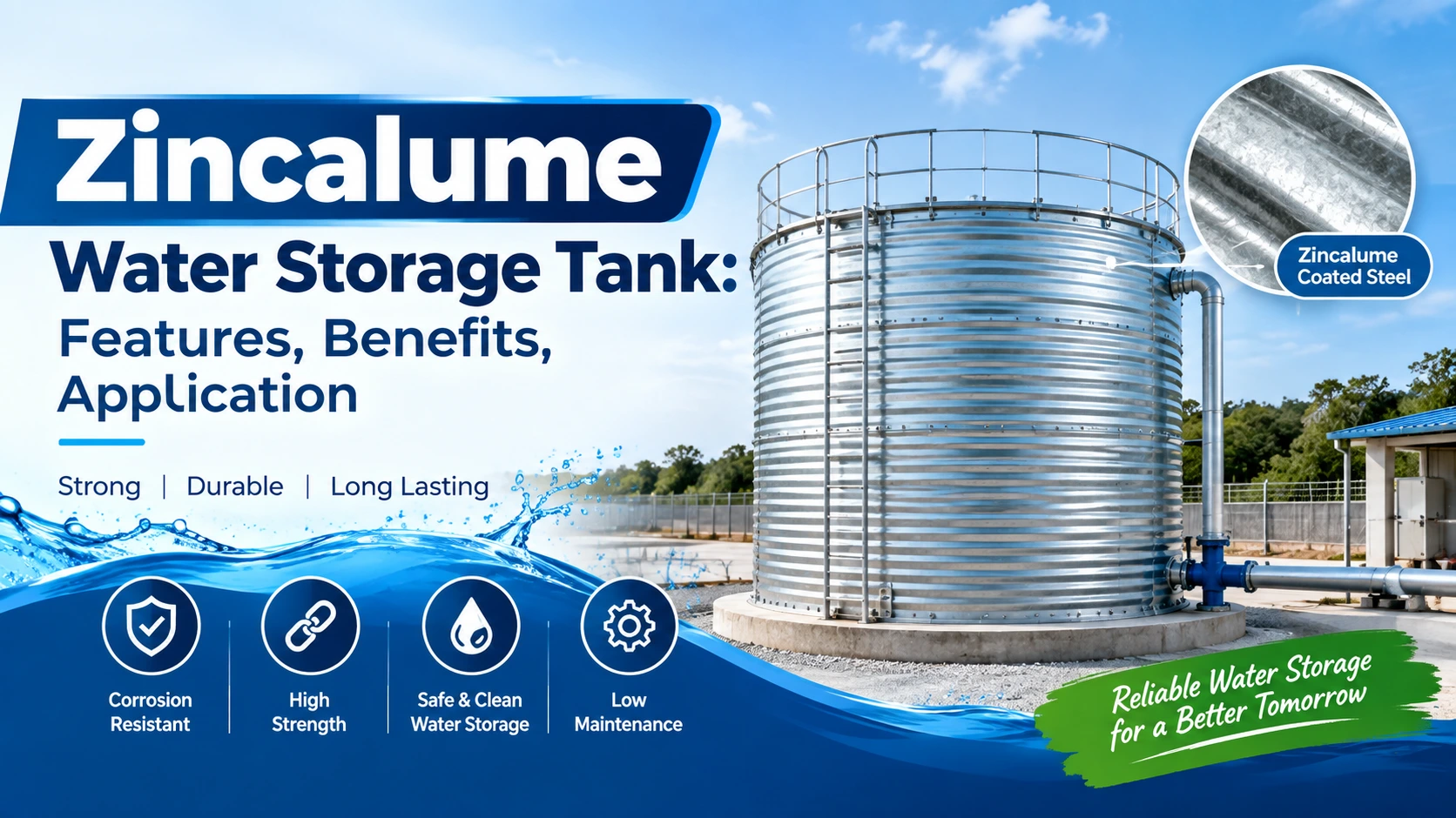 You are currently viewing Zincalume Water Storage Tank: Features, Benefits, Application