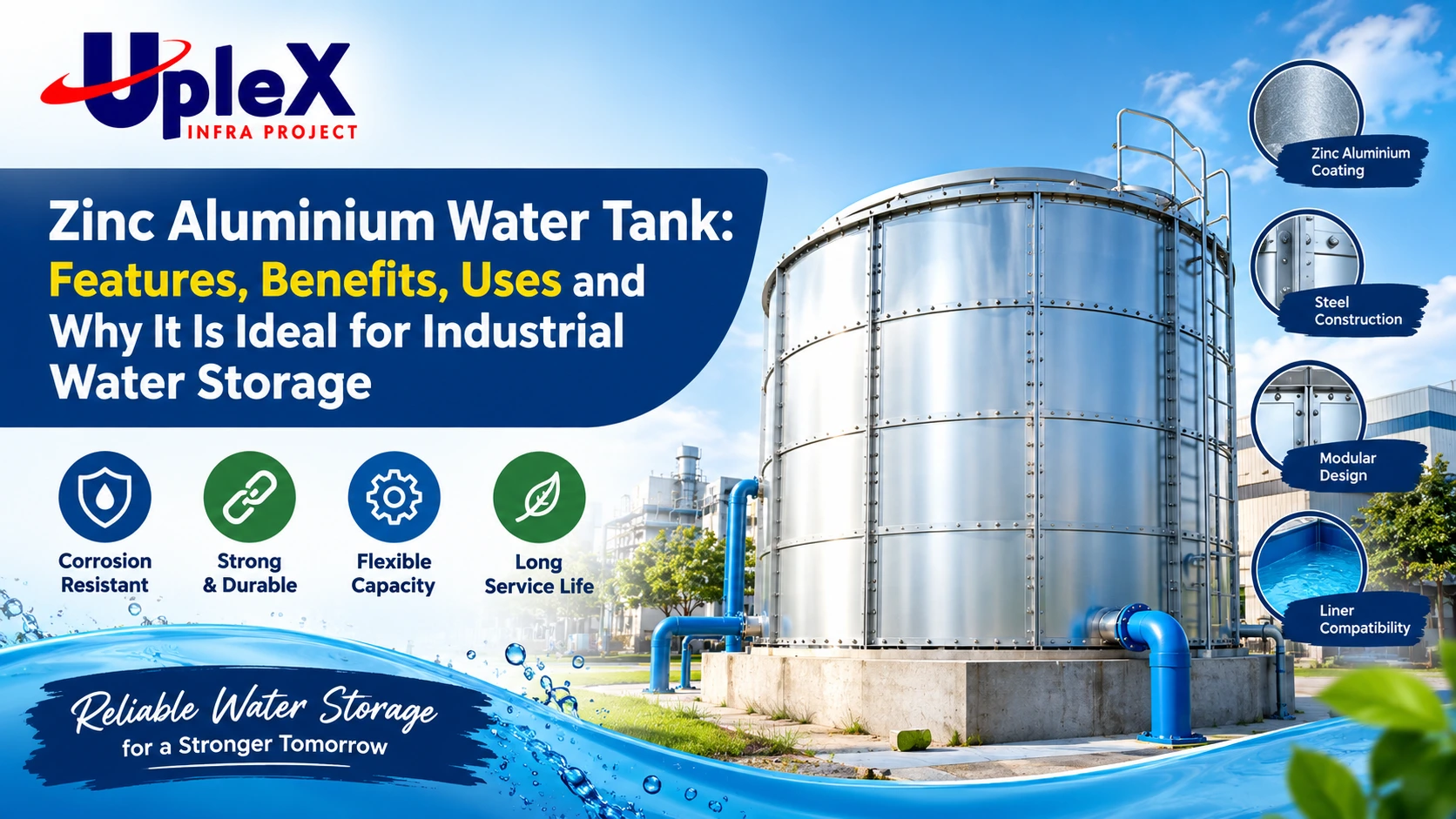 Read more about the article Zinc Aluminium Water Tank: Features, Benefits, Uses and Why It Is Ideal for Industrial Water Storage
